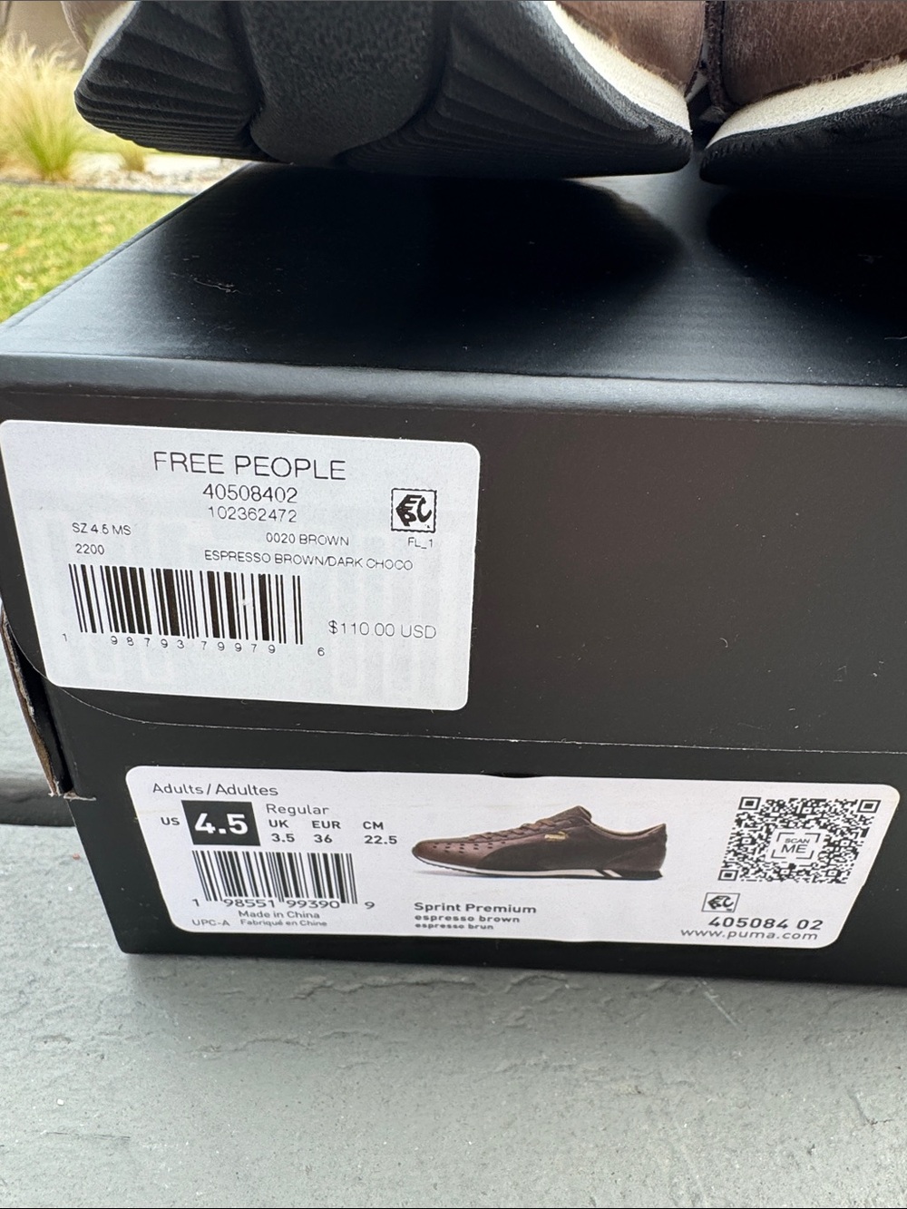 Puma Unisex Sprint Premium Espresso Brown Leather/Suede Low-Top Sneakers - Picture 5 of 7